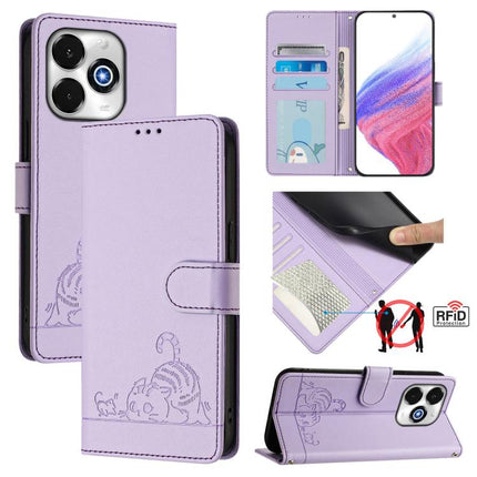 Cat Rat Embossed RFID Leather Phone Case with Lanyard, For Umidigi G100X 4G / 5G, For Umidigi G100 Pro, For UMIDIGI Note 100, For UMIDIGI Note 90