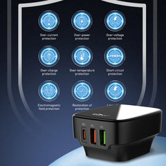 LDNIO Q334 32W Type-C + Dual USB Port Charger with 1m Micro USB Data Cable, EU Plug