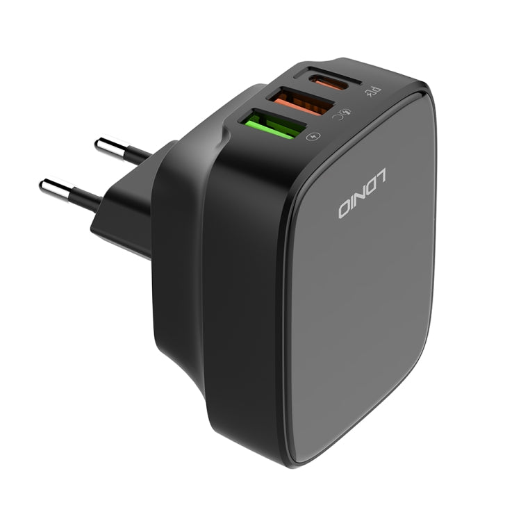 LDNIO Q334 32W Type-C + Dual USB Port Charger with 1m USB-C / Type-C to USB-C / Type-C Data Cable, EU Plug, UK Plug, US Plug