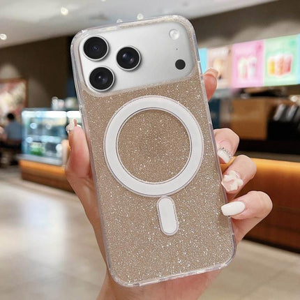 Acrylic Transparent Glitter MagSafe Phone Case, For iPhone 17e / 16e, For iPhone 17 Pro Max, For iPhone 17 Pro, For iPhone 17