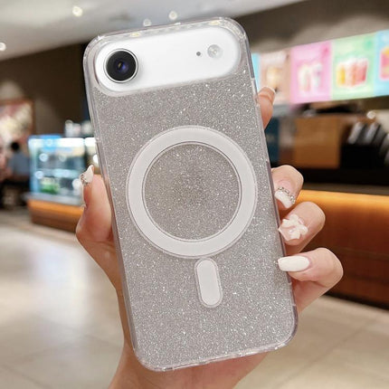 Acrylic Transparent Glitter MagSafe Phone Case, For iPhone Air, For iPhone 16 Pro Max, For iPhone 16 Pro, For iPhone 16 Plus