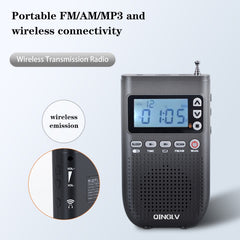 QINGLV QL-518 Portable Bluetooth Transmitter Radio Support FM / AM / MP3