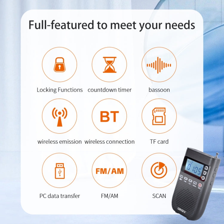 QINGLV QL-518 Portable Bluetooth Transmitter Radio Support FM / AM / MP3