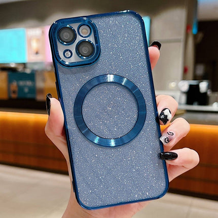 Electroplating Pure Color Glitter Powder MagSafe Phone Case, For iPhone 15 Plus, For iPhone 15, For iPhone 14 Plus