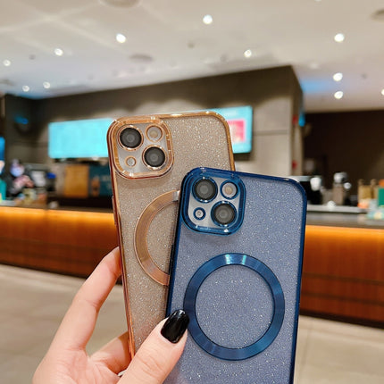 Electroplating Pure Color Glitter Powder MagSafe Phone Case, For iPhone 16, For iPhone 15 Pro Max, For iPhone 15 Pro