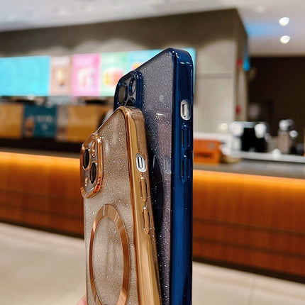Electroplating Pure Color Glitter Powder MagSafe Phone Case, For iPhone 16 Pro Max, For iPhone 16 Pro, For iPhone 16 Plus