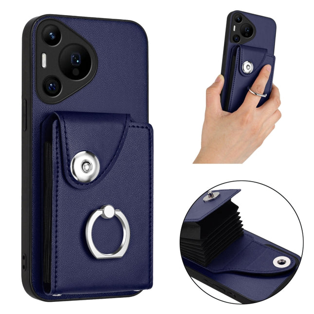 Organ Card Bag Ring Holder Phone Case, For Huawei Pura 70 Pro / 70 Pro+, For Huawei Pura 70 Ultra, For Huawei Pura 70