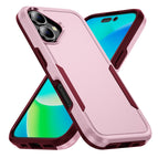 For iPhone 16 / Pink+Rose Red
