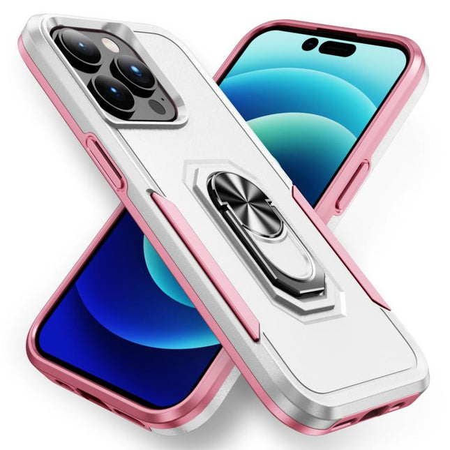 Pioneer Armor Heavy Duty PC + TPU Phone Case with Holder, For iPhone 15 Pro, For iPhone 15 Plus