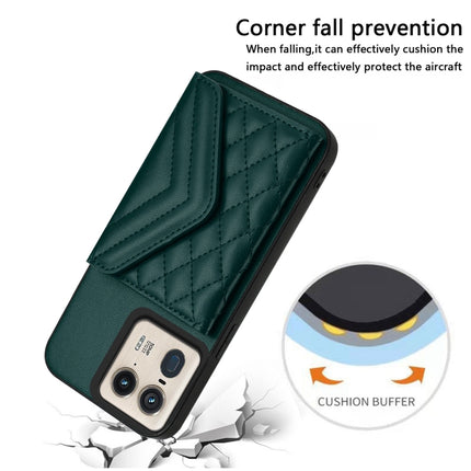 Rhombic Texture Card Bag RFID Phone Case with Long Lanyard, For Motorola Moto X50 Ultra, For Motorola Edge 50 Ultra EU Version, For Motorola Edge 50 Fusion Global, For Motorola Moto G 5G 2024