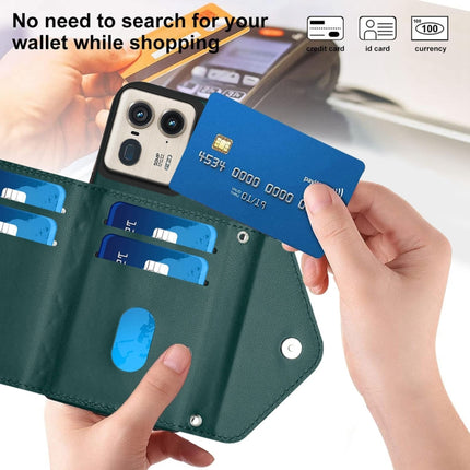 Rhombic Texture Card Bag RFID Phone Case with Long Lanyard, For Motorola Moto X50 Ultra, For Motorola Edge 50 Ultra EU Version, For Motorola Edge 50 Fusion Global, For Motorola Moto G 5G 2024