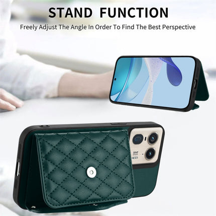 Rhombic Texture Card Bag RFID Phone Case with Long Lanyard, For Motorola Moto X50 Ultra, For Motorola Edge 50 Ultra EU Version, For Motorola Edge 50 Fusion Global, For Motorola Moto G 5G 2024