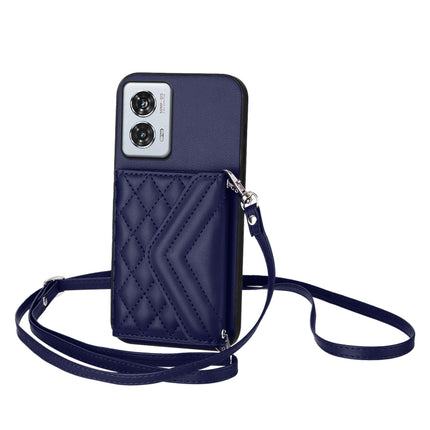 Rhombic Texture Card Bag RFID Phone Case with Long Lanyard, For Motorola Moto X50 Ultra, For Motorola Edge 50 Ultra EU Version, For Motorola Edge 50 Fusion Global, For Motorola Moto G 5G 2024