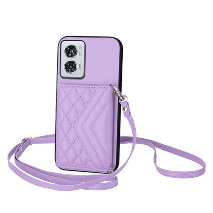Rhombic Texture Card Bag RFID Phone Case with Long Lanyard, For Motorola Moto X50 Ultra, For Motorola Edge 50 Ultra EU Version, For Motorola Edge 50 Fusion Global, For Motorola Moto G 5G 2024