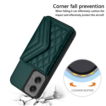 Rhombic Texture Card Bag RFID Phone Case with Long Lanyard, For Motorola Moto G Stylus 5G 2024, For Motorola Moto G Play 2024 5G, For Motorola Moto G Power 2024 5G