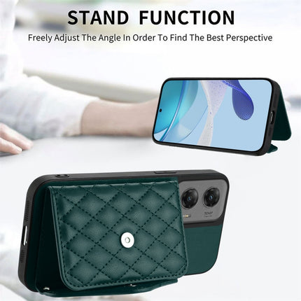 Rhombic Texture Card Bag RFID Phone Case with Long Lanyard, For Motorola Moto G Stylus 5G 2024, For Motorola Moto G Play 2024 5G, For Motorola Moto G Power 2024 5G