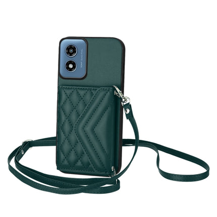 Rhombic Texture Card Bag RFID Phone Case with Long Lanyard, For Motorola Moto G Stylus 5G 2024, For Motorola Moto G Play 2024 5G, For Motorola Moto G Power 2024 5G