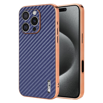 AZNS Electroplated Edge Carbon Fiber Texture Phone Case, For iPhone Air, For iPhone 16 Pro Max, For iPhone 16 Pro, For iPhone 16 Plus, For iPhone 16, For iPhone 15 Pro Max