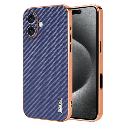 AZNS Electroplated Edge Carbon Fiber Texture Phone Case, For iPhone Air, For iPhone 16 Pro Max, For iPhone 16 Pro, For iPhone 16 Plus, For iPhone 16, For iPhone 15 Pro Max