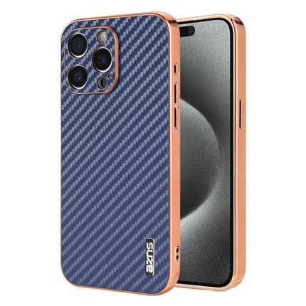 AZNS Electroplated Edge Carbon Fiber Texture Phone Case, For iPhone Air, For iPhone 16 Pro Max, For iPhone 16 Pro, For iPhone 16 Plus, For iPhone 16, For iPhone 15 Pro Max