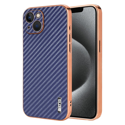 AZNS Electroplated Edge Carbon Fiber Texture Phone Case, For iPhone 14 Pro Max, For iPhone 13 Pro Max, For iPhone 13 Pro, For iPhone 13, For iPhone 12, For iPhone 12 Pro Max