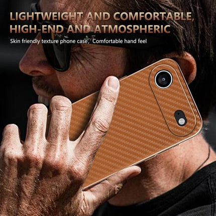 AZNS Electroplated Edge Carbon Fiber Texture Phone Case, For iPhone Air, For iPhone 16 Pro Max, For iPhone 16 Pro, For iPhone 16 Plus, For iPhone 16, For iPhone 15 Pro Max