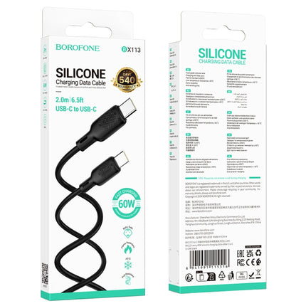 BOROFONE BX113 60W USB-C / Type-C to Type-C Silicone Charging Data Cable