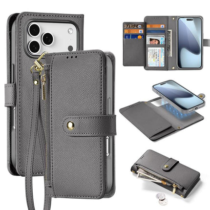 DUX DUCIS Lawa Series 2 in 1 Wallet Zipper Detachable MagSafe Phone Case with Lanyard, For iPhone 18 Pro, For iPhone 18 Pro Max, For iPhone 17e / 16e, For iPhone 17 Pro Max, For iPhone 17 Pro, For iPhone 17