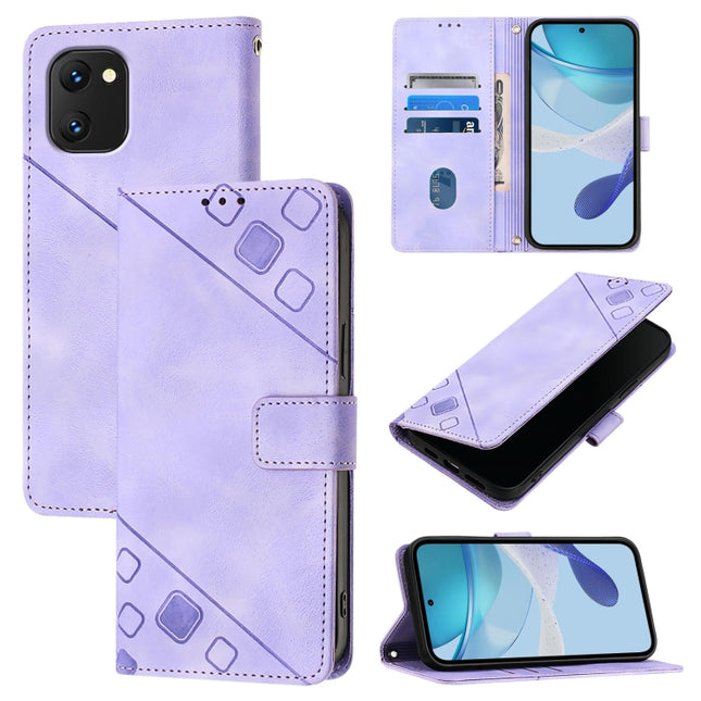 Skin-feel Embossed Leather Phone Case, For Umidigi A15 / A15C / A15T, For UMIDIGI Power 7 / Power 7S, For UMIDIGI Power 7 Max