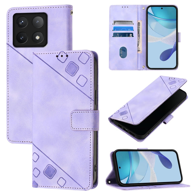 Skin-feel Embossed Leather Phone Case, For Xiaomi 14T Pro, For Xiaomi 14T