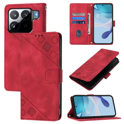 Skin-feel Embossed Leather Phone Case, For Xiaomi 15T 5G, For Xiaomi Civi 5 Pro 5G, For Xiaomi 15S Pro 5G, For Xiaomi Poco M7 5G / C75 4G