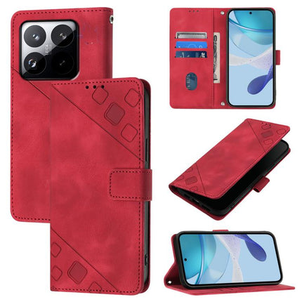 Skin-feel Embossed Leather Phone Case, For Xiaomi 15T 5G, For Xiaomi Civi 5 Pro 5G, For Xiaomi 15S Pro 5G, For Xiaomi Poco M7 5G / C75 4G