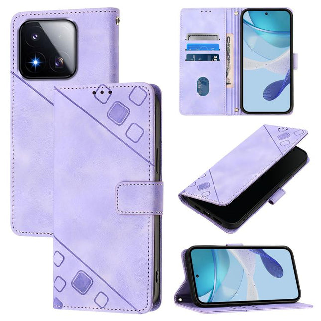 Skin-feel Embossed Leather Phone Case, For Xiaomi 17 Max 5G, For Xiaomi 17T Pro 5G, For Xiaomi Poco M7 4G 169mm, For Xiaomi 15T Pro 5G