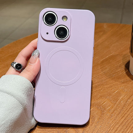 Solid Color Liquid Silicone MagSafe Magnetic Phone Case