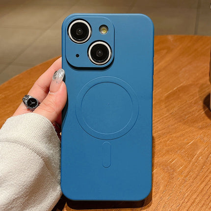 Solid Color Liquid Silicone MagSafe Magnetic Phone Case, For iPhone 14