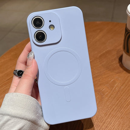 Solid Color Liquid Silicone MagSafe Magnetic Phone Case, For iPhone 12