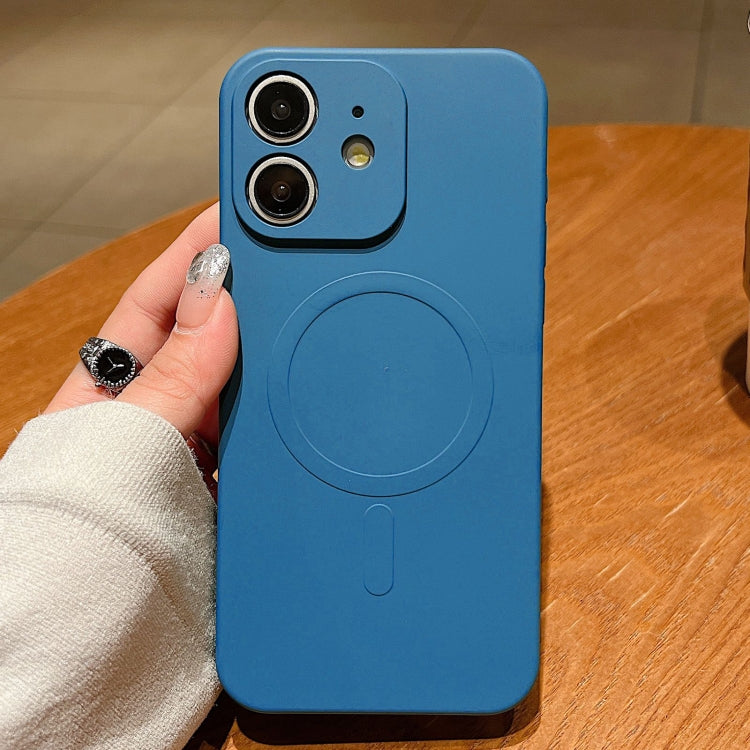 Solid Color Liquid Silicone MagSafe Magnetic Phone Case