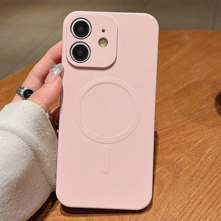 Solid Color Liquid Silicone MagSafe Magnetic Phone Case, For iPhone 11