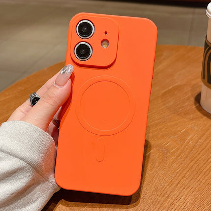Solid Color Liquid Silicone MagSafe Magnetic Phone Case, For iPhone 11