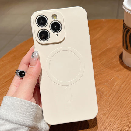 Solid Color Liquid Silicone MagSafe Magnetic Phone Case, For iPhone 11 Pro