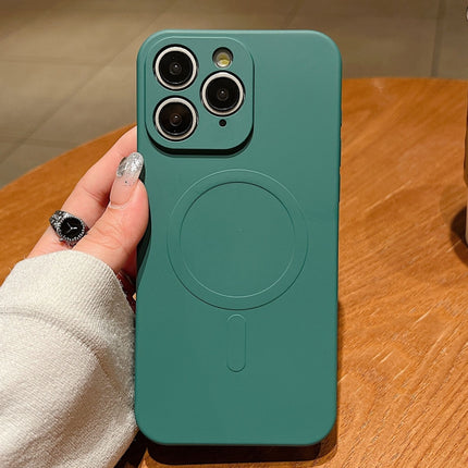 Solid Color Liquid Silicone MagSafe Magnetic Phone Case, For iPhone 11 Pro
