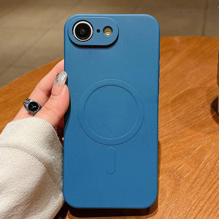 Solid Color Liquid Silicone MagSafe Magnetic Phone Case, For iPhone 16e