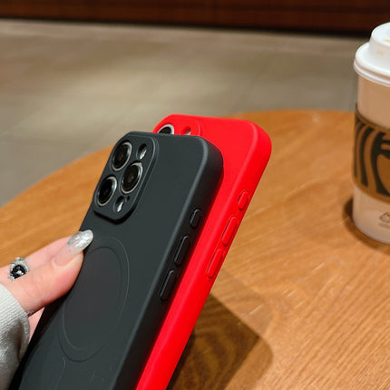 Solid Color Liquid Silicone MagSafe Magnetic Phone Case, For iPhone 14 Pro