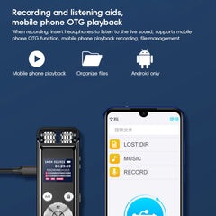 ZD43B Omnidirectional Dual Mic Smart Noise Reduction Voice Recorder, 32GB, 64GB