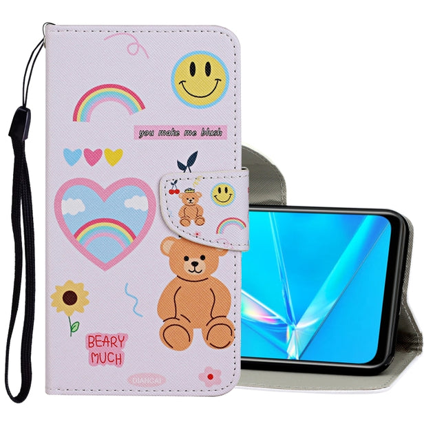 Colored Drawing Pattern Horizontal Flip Leather Case with Holder & Card Slots & Wallet, For OPPO Realme 5 Pro