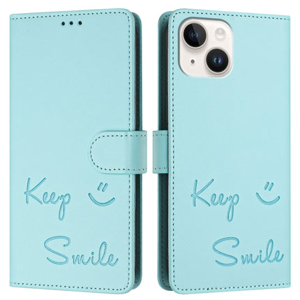 Smile Embossing RFID Leather Phone Case, For iPhone 13 mini, For iPhone 12 / 12 Pro, For iPhone 12 Pro Max, For iPhone 12 mini