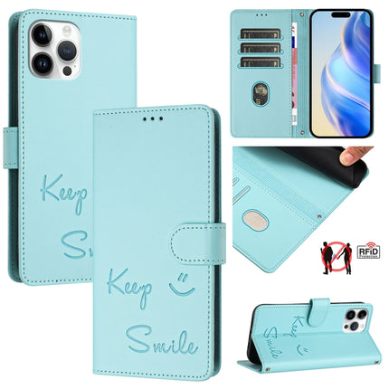 Smile Embossing RFID Leather Phone Case, For iPhone 13 mini, For iPhone 12 / 12 Pro, For iPhone 12 Pro Max, For iPhone 12 mini