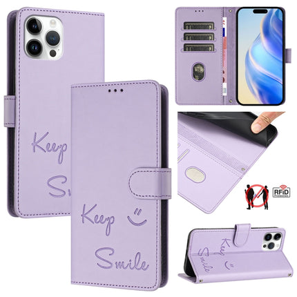 Smile Embossing RFID Leather Phone Case, For iPhone 13 mini, For iPhone 12 / 12 Pro, For iPhone 12 Pro Max, For iPhone 12 mini