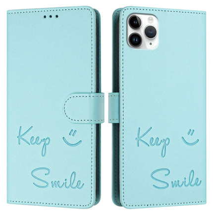 Smile Embossing RFID Leather Phone Case, For iPhone 11 Pro Max, For iPhone 11, For iPhone 11 Pro, For iPod Touch 7 / 6 / 5