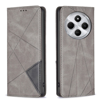 Rhombus Texture Magnetic Leather Phone Case, For Redmi 14C 4G